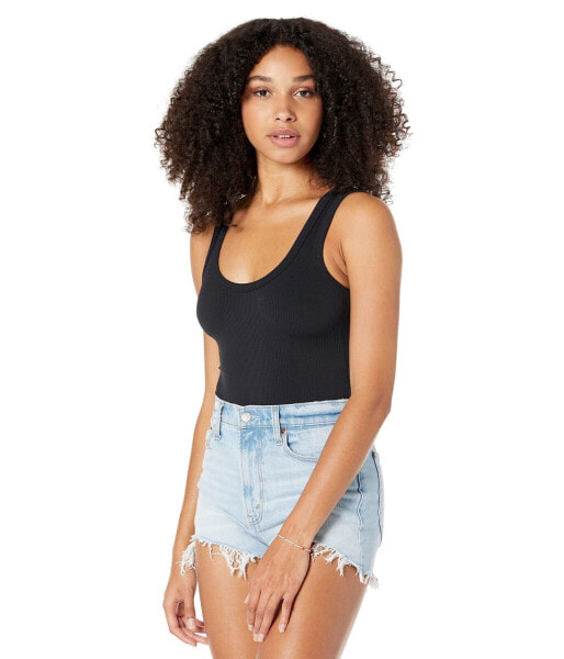 Abercrombie & Fitch 297504 Seamless Rib Scoop Bodysuit Black Beauty MD