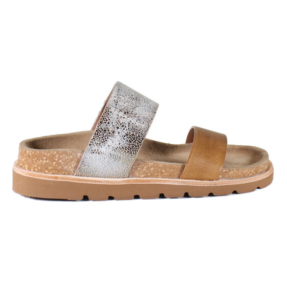 Diba True Baja Country Metallic Slide Womens Brown, Gold Casual Sandals 53341-9