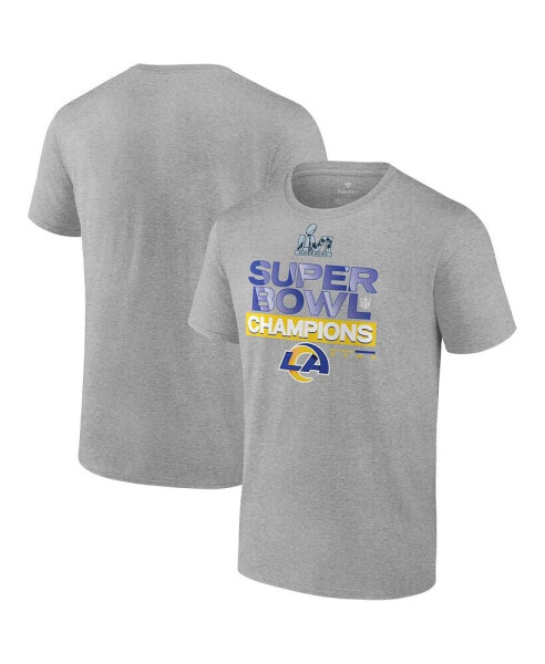 Men's Heathered Gray Los Angeles Rams Super Bowl LVI Champions Locker Room Trophy Collection T-shirt