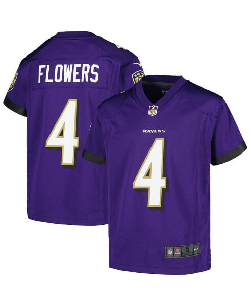 Фиолетовая футболка для мальчиков Nike Zay Flowers Baltimore Ravens