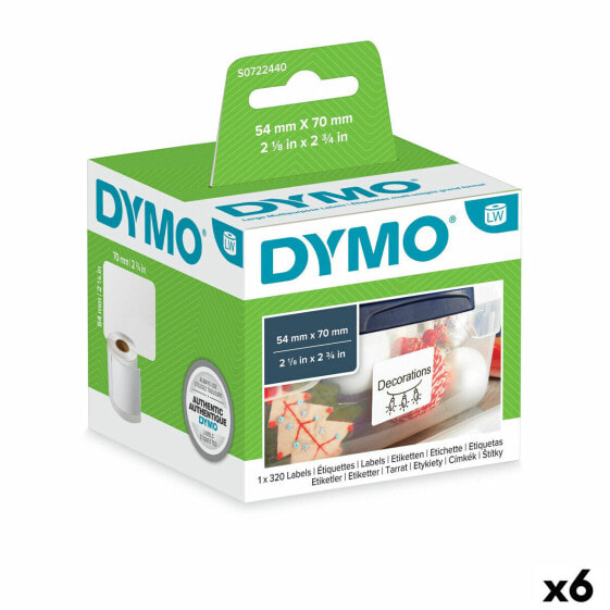 Этикетки для принтера DYMO LabelWriter™ S0722440 54 x 70 мм Белый (6 штук)