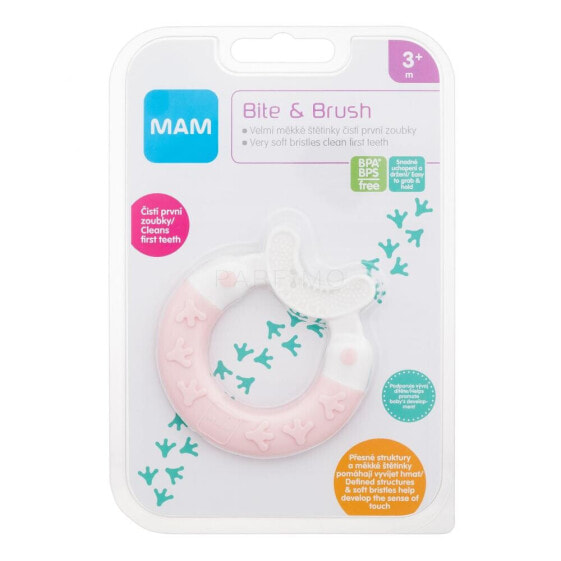 MAM Bite & Brush Teether 3m+ Pink 1 St. beißring für Kinder