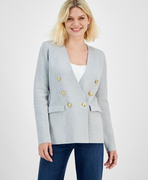 Petite Faux-Double-Breasted Blazer, Created for Macy's