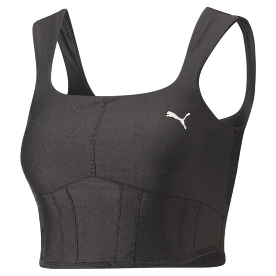 Puma Oa X Train Sleeveless Scoop Neck Athletic Crop Top Womens Black Casual Tops