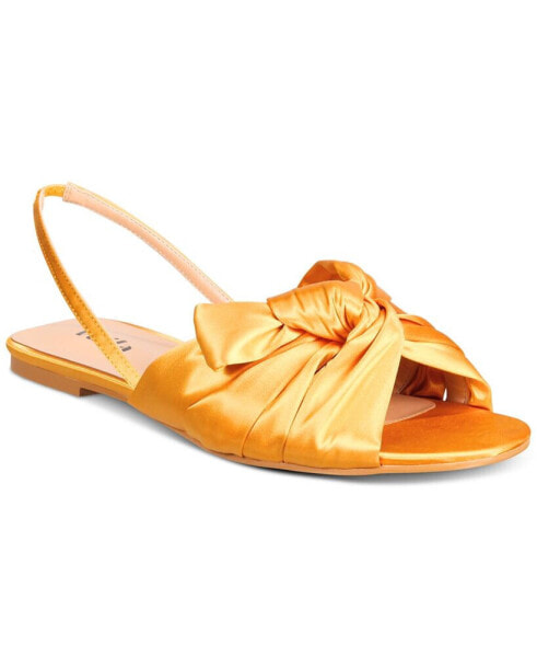 Women's Lila Puffy Knot Crisscross Slingback Flat Sandals-Extended sizes 9-14