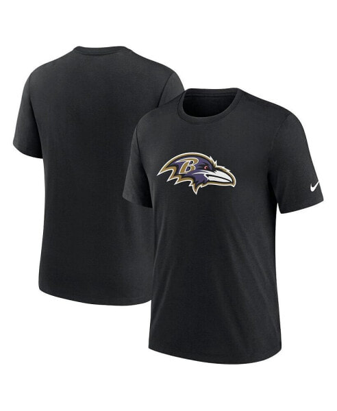 Men's Black Baltimore Ravens Rewind Logo Tri-Blend T-shirt