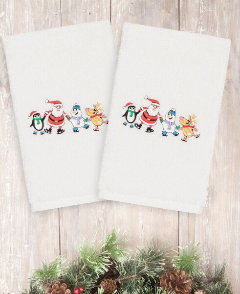 Christmas Skating Party 100% Turkish Cotton Hand Towel