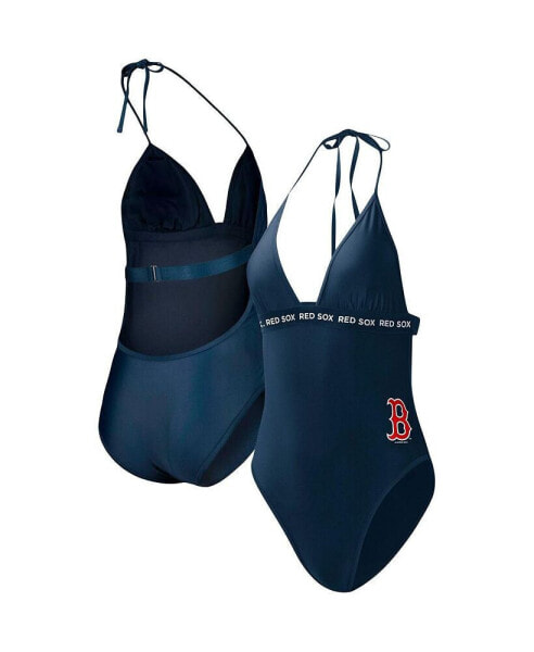 Women's Navy Boston Red Sox Full Count One-Piece Swimsuit