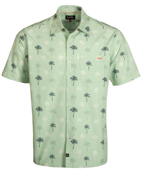 Men's Palm Solo Print Short-Sleeve Button-Up Shirt
