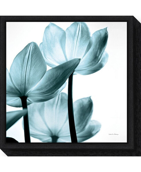 Translucent Tulips III Aqua by Debra Van Swearingen Canvas Framed Art