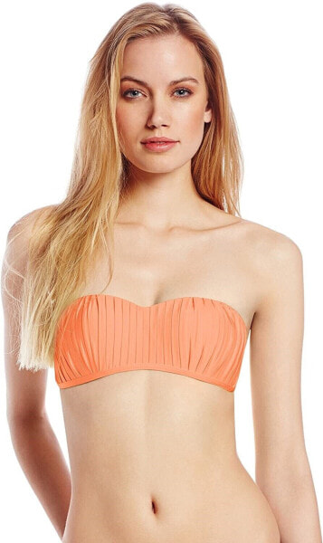 Seafolly 240227 Womens Bandeau Bikini Top Swimsuit Solid Nectarine Size 12 US