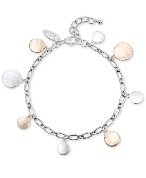 Two-Tone Hammered Disc Anklet, Created for Macy's