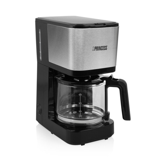 Princess 01.246031.01.001 Filter Coffee Maker Compact 12 - Drip coffee maker - 1.25 L - Ground coffee - 750 W - Black - Stainless steel