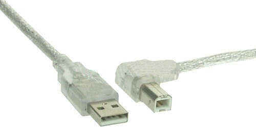 InLine USB 2.0 Cable right angled Type A male / B male transparent 2m