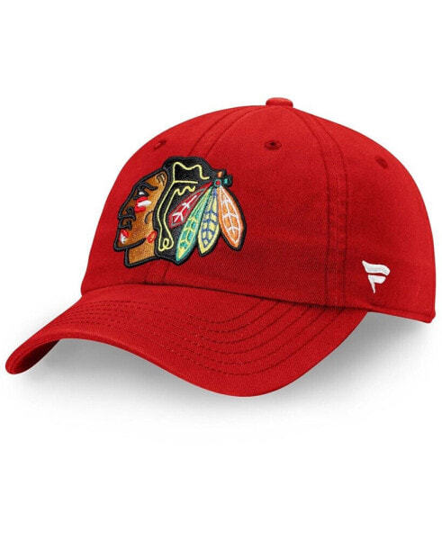 Бейсболка Fanatics мужская регулируемая Core Primary Logo Chicago Blackhawks красного цвета