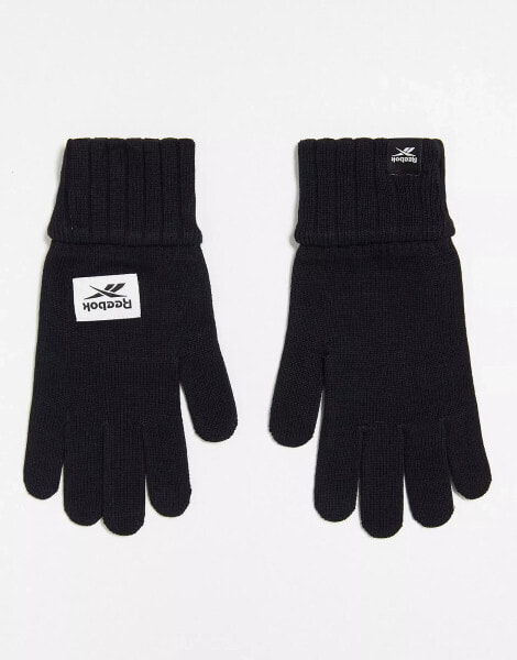 Reebok Training – Gestrickte Handschuhe in Schwarz