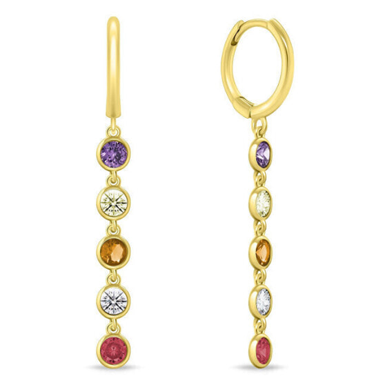 Beautiful gold-plated earrings with colored zircons EA861Y