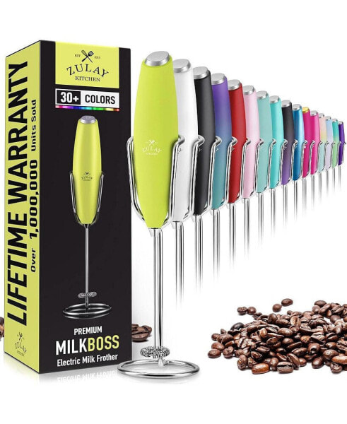 Stainless Steel Handheld Foam Maker with Case Stand Milk Frother