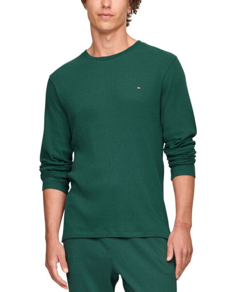 Men's Ribbed Long-Sleeve Pajama Shirt