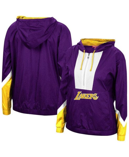 Women's Purple Los Angeles Lakers Half-Zip Windbreaker 2.0 Hoodie Jacket