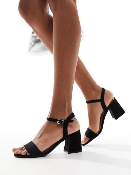 New Look block heeled sandal in black