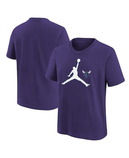 Big Boys and Girls Charlotte Hornets Essential Swoosh T-Shirt