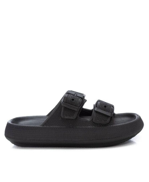 Women's Rubber Flat Sandals By Black