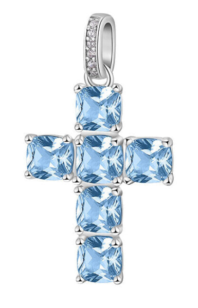 Silver pendant with zircons Fancy Cloud Light Blue FCL14