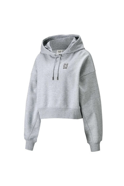 Pıvot Kısa Kesim Kadın Kapüşonlu Sweatshirt