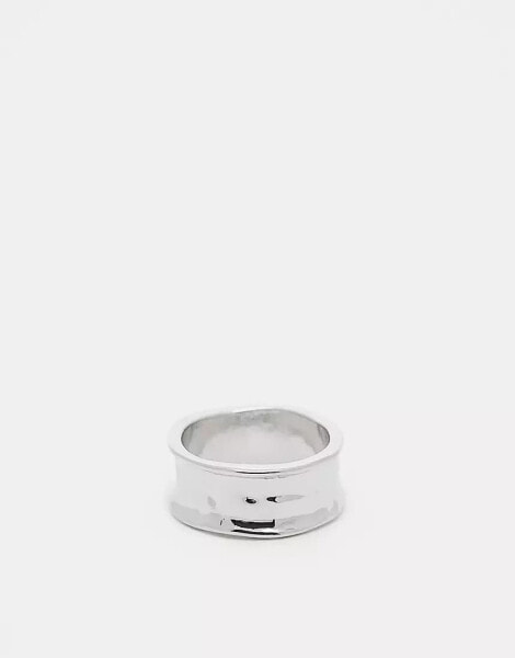 Faded Future molten chunky band ring in silver