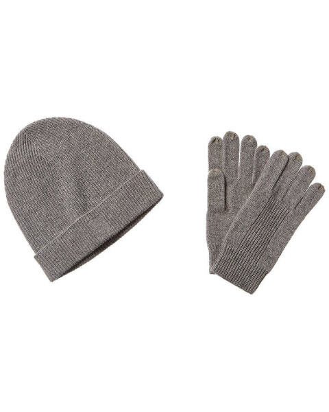 Аксессуары для мужчин Cashmere Hat &amp; Glove Set Qi 2Pc