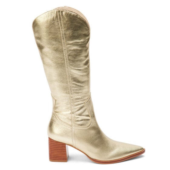 Matisse Addison Metallic Pointed Toe Cowboy Womens Gold Casual Boots ADDISON-71