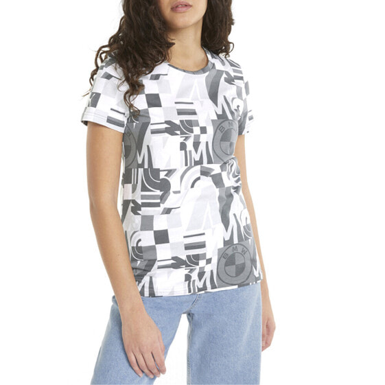 Puma Bmw Mms Statement Graphic Crew Neck Short Sleeve T-Shirt Womens White Casua