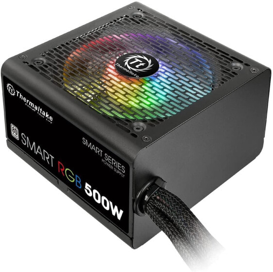 Thermaltake Smart RGB 500W | PC-ATX-Netzteil | 80-Plus | leiser 120 Lüfter | EU zertifiziert | schwarz