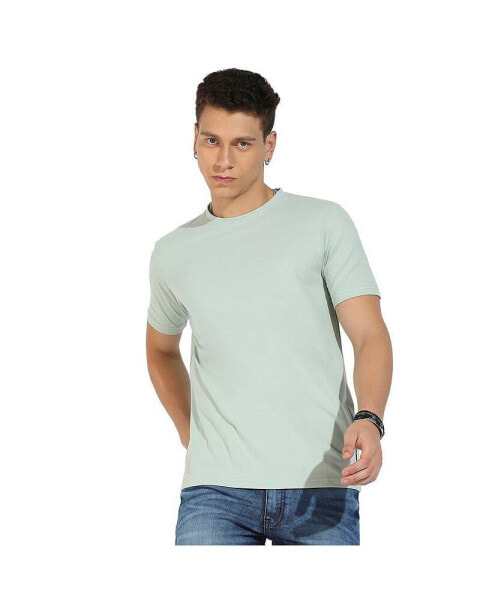 Men's Sage Green Basic Regular Fit T-Shirt
