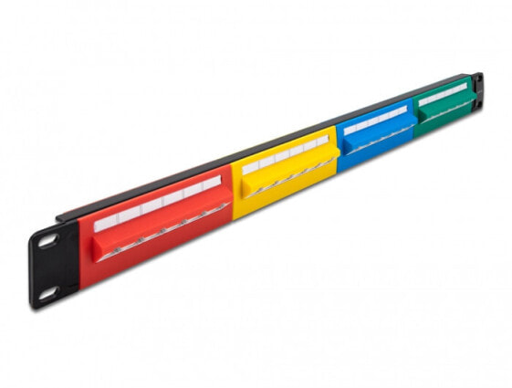 Delock 66880 - RJ-45 - LSA - 22/26 - Blue - Green - Red - Yellow - Metal - Plastic - Rack mounting - 1U