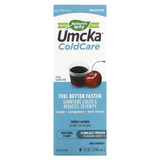 Nature's Way, Umcka, ColdCare, успокаивающий сироп, вишня, 240 мл (8 жидк. Унций)