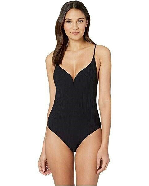 Onia 168992 Womens Gloria Spaghetti Straps One-Piece Swimsuit Black Size Medium