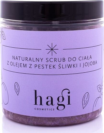 Hagi Hagi, Naturalny scrub do ciała z pestek śliwki i olejem jojoba, 400g