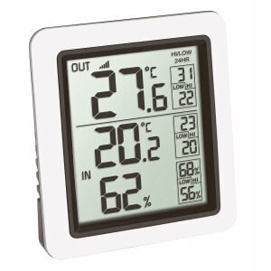 TFA INFO - Electronic environment thermometer - Indoor/outdoor - Black - Grey - Plastic - Table - Rectangular