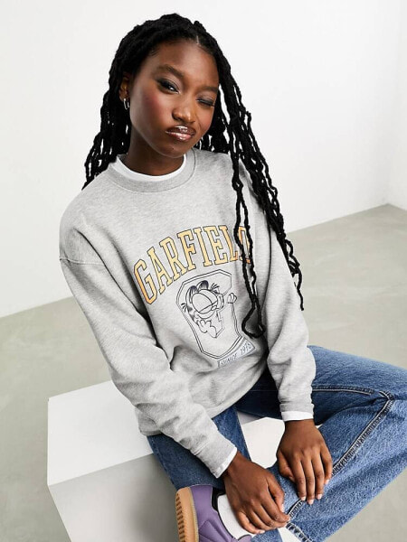 Daisy Street relaxed sweatshirt with garfield graphic