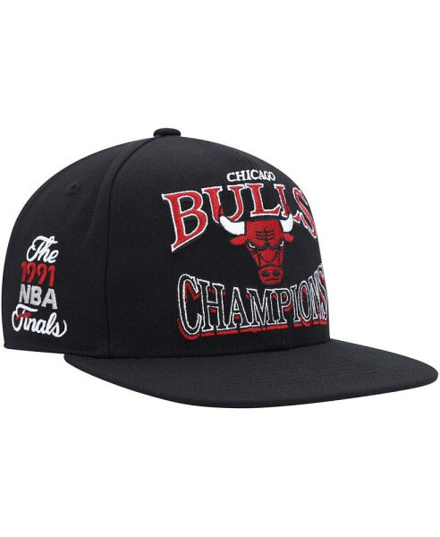 Men's Black Chicago Bulls Hardwood Classics SOUL Champions Era Diamond Snapback Hat