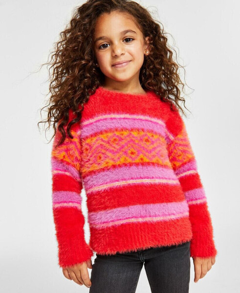 Holiday Lane Little Girls Fair Isle Crewneck Sweater, Created for Macy's