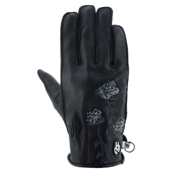 HELSTONS Flower leather gloves