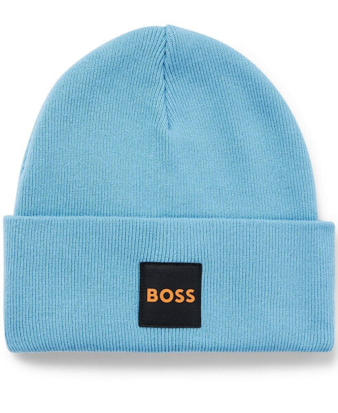 Men's Double-Layer Patch Beanie Hat