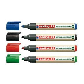 EDDING EcoLine 21 - Black,Blue,Green,Red - Multicolor - Plastic - 1.5 mm - 3 mm - 4 pc(s)