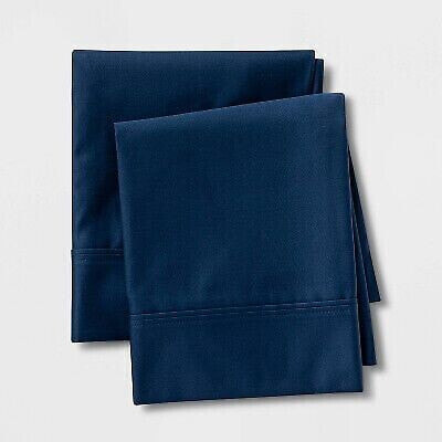 King 800 Thread Count Solid Performance Pillowcase Set Indigo - Threshold