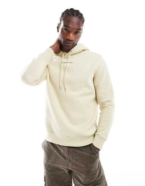 Calvin Klein Jeans monologo hoodie in beige