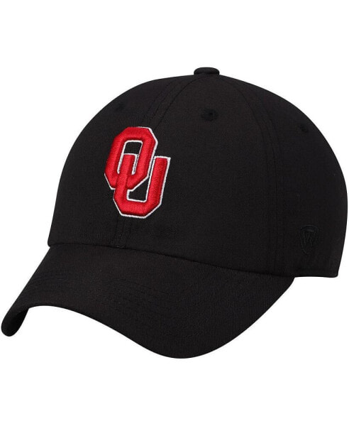 Men's Black Oklahoma Sooners Primary Logo Staple Adjustable Hat