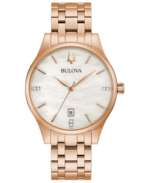 Часы Bulova Classic Diamond-Accent Rose Gold-Tone